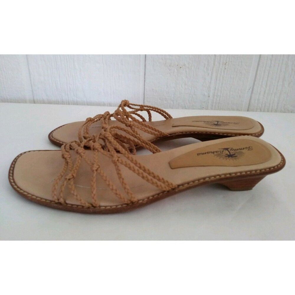 Tommy Bahama Women's Tan Knotted Braided Slip On Slide Low Heel Sandal Sz 8.5 M - Picture 3 of 8